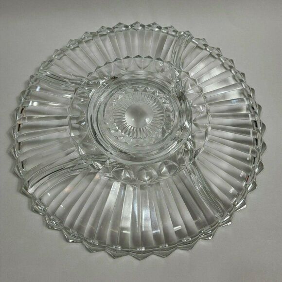 Vintage Indiana Glass 5 Section Serving Tray Plate - Picture 2 of 7